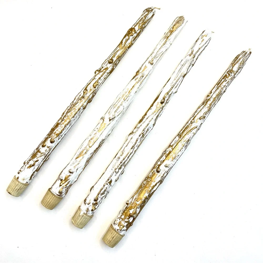 4 MCM Faux Taper Candlesticks Hollywood Regency
